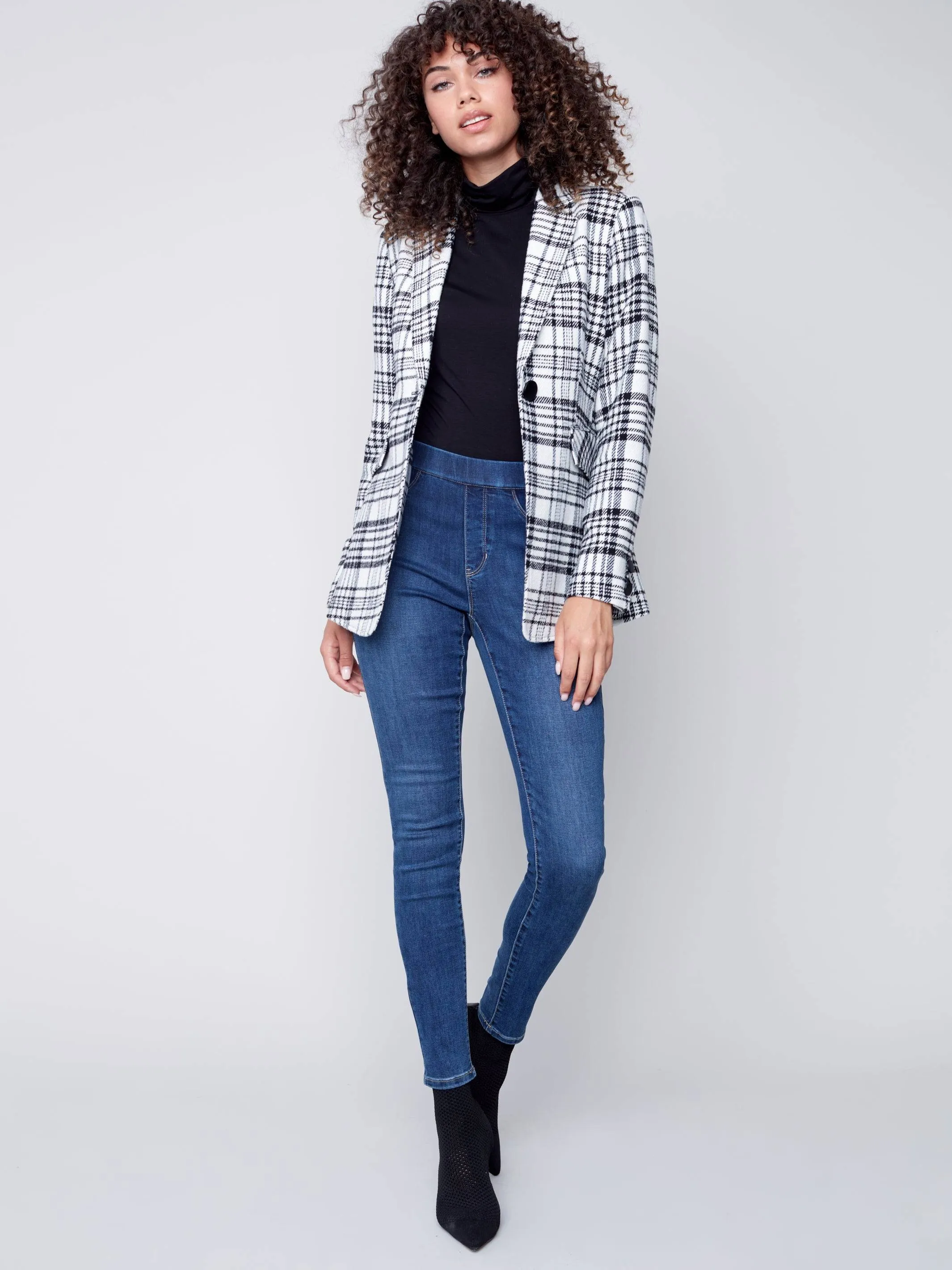 Plaid Long Blazer