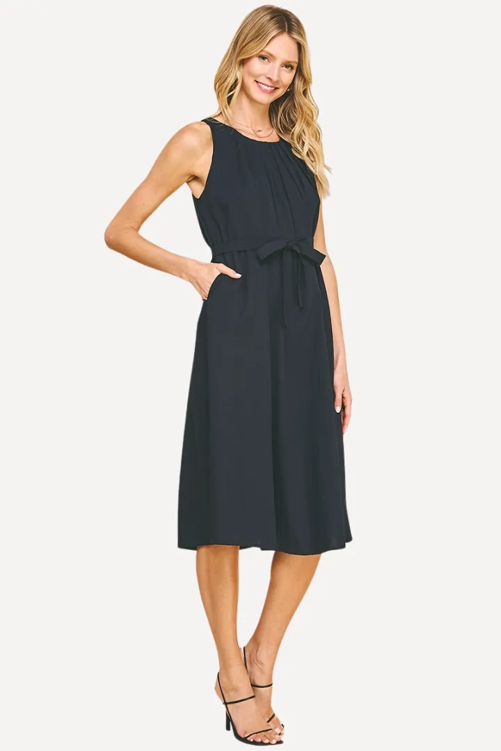 Pleated Midi Dress