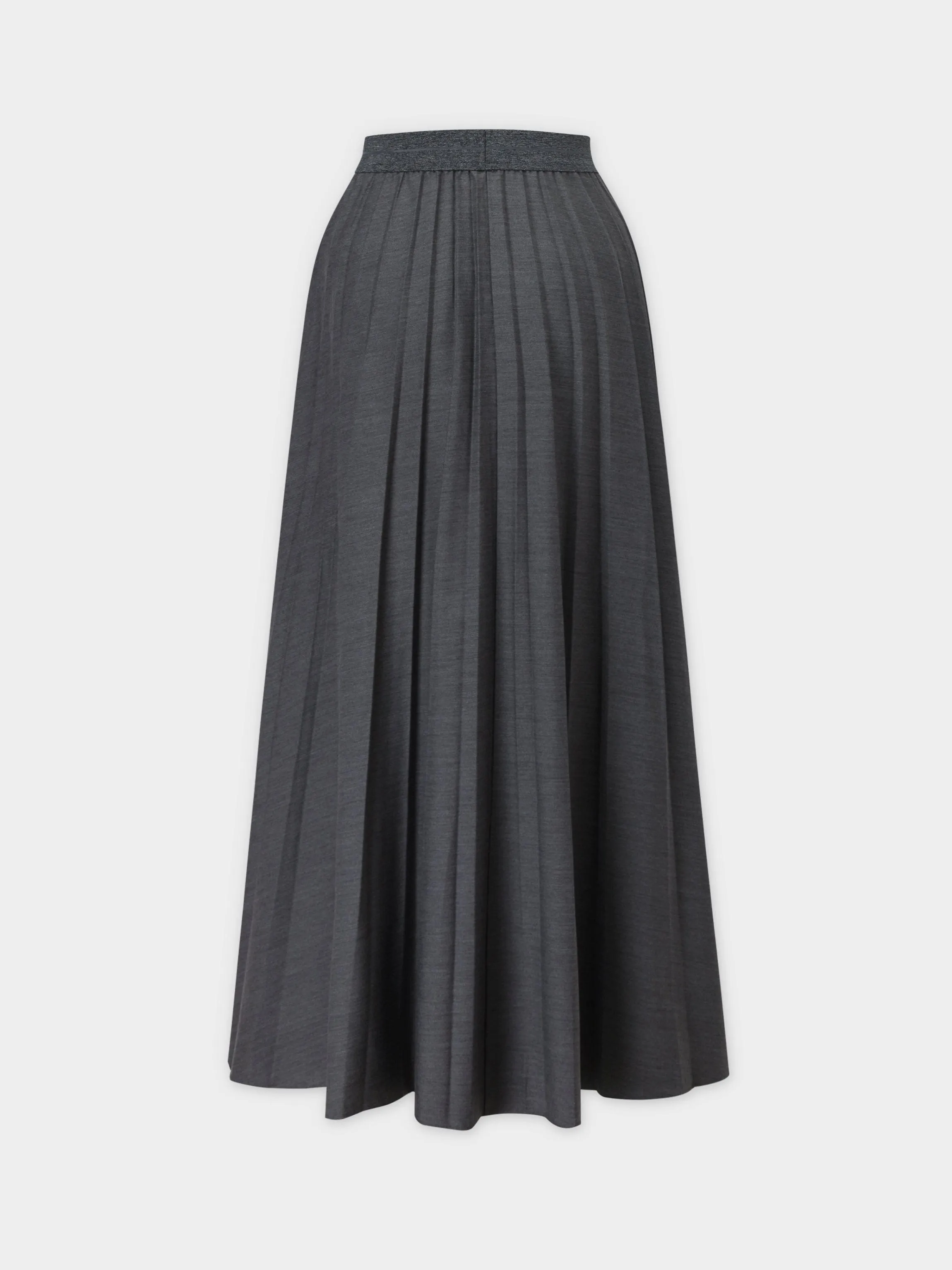 Pleated Skirt 37"-Black Denim