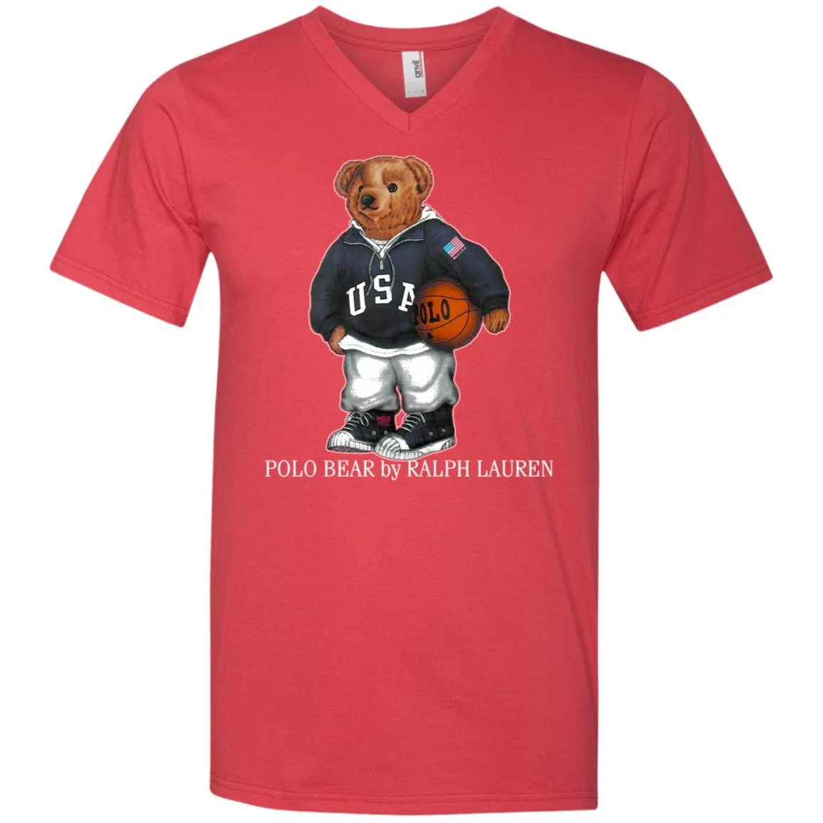 Polo Bear Ralph Lauren Shirt Men V-Neck T-Shirt