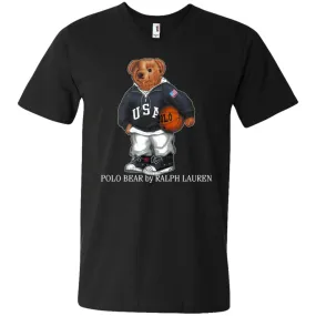 Polo Bear Ralph Lauren Shirt Men V-Neck T-Shirt