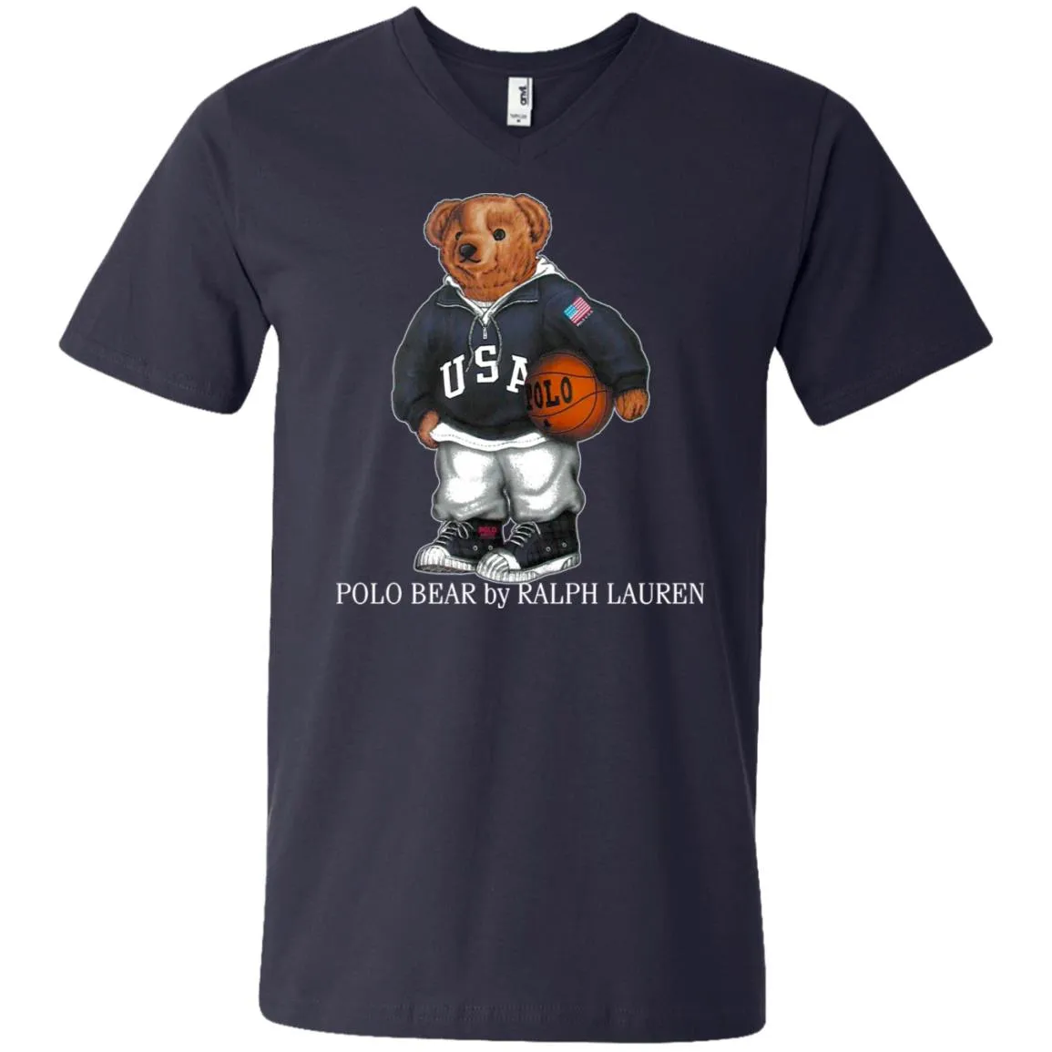 Polo Bear Ralph Lauren Shirt Men V-Neck T-Shirt