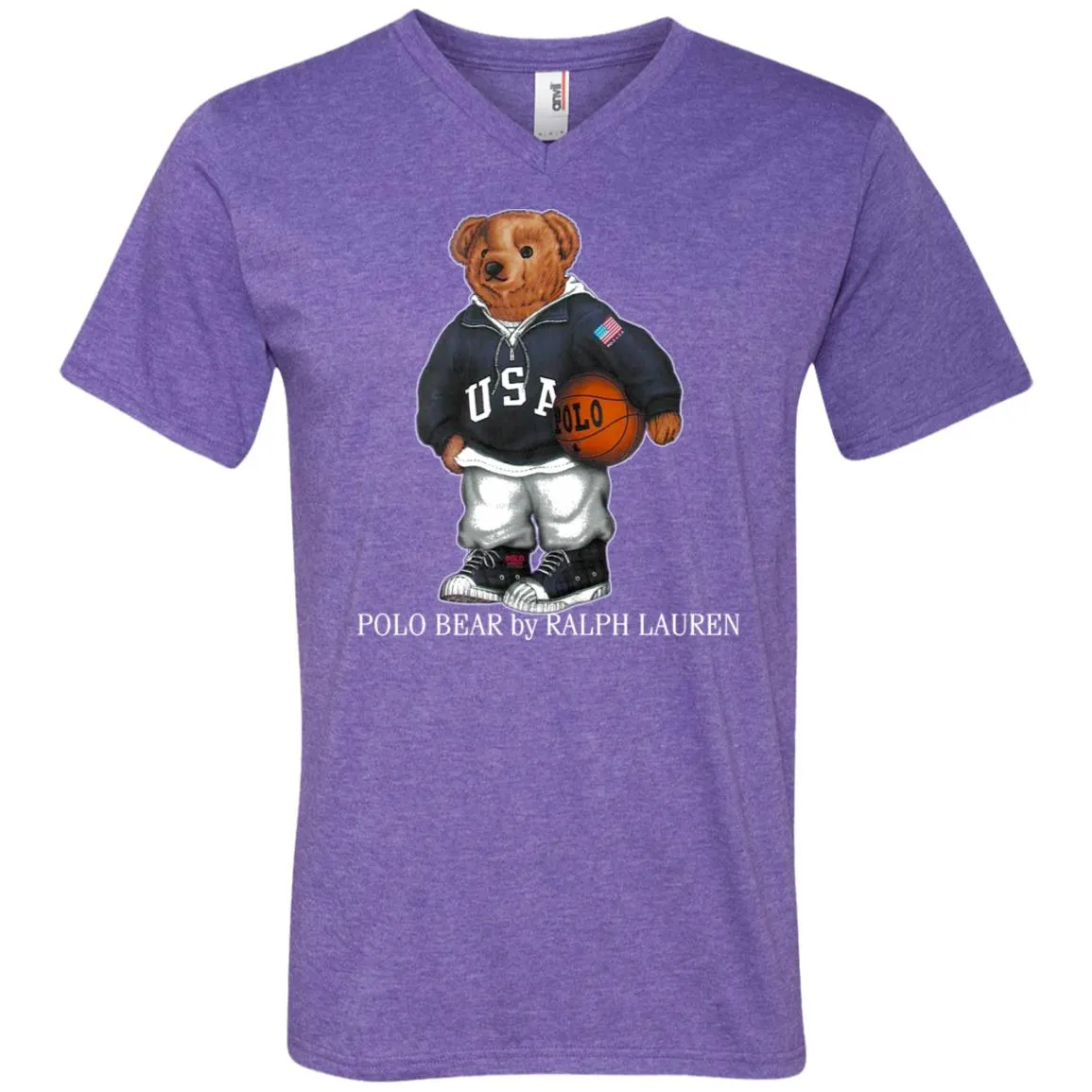 Polo Bear Ralph Lauren Shirt Men V-Neck T-Shirt