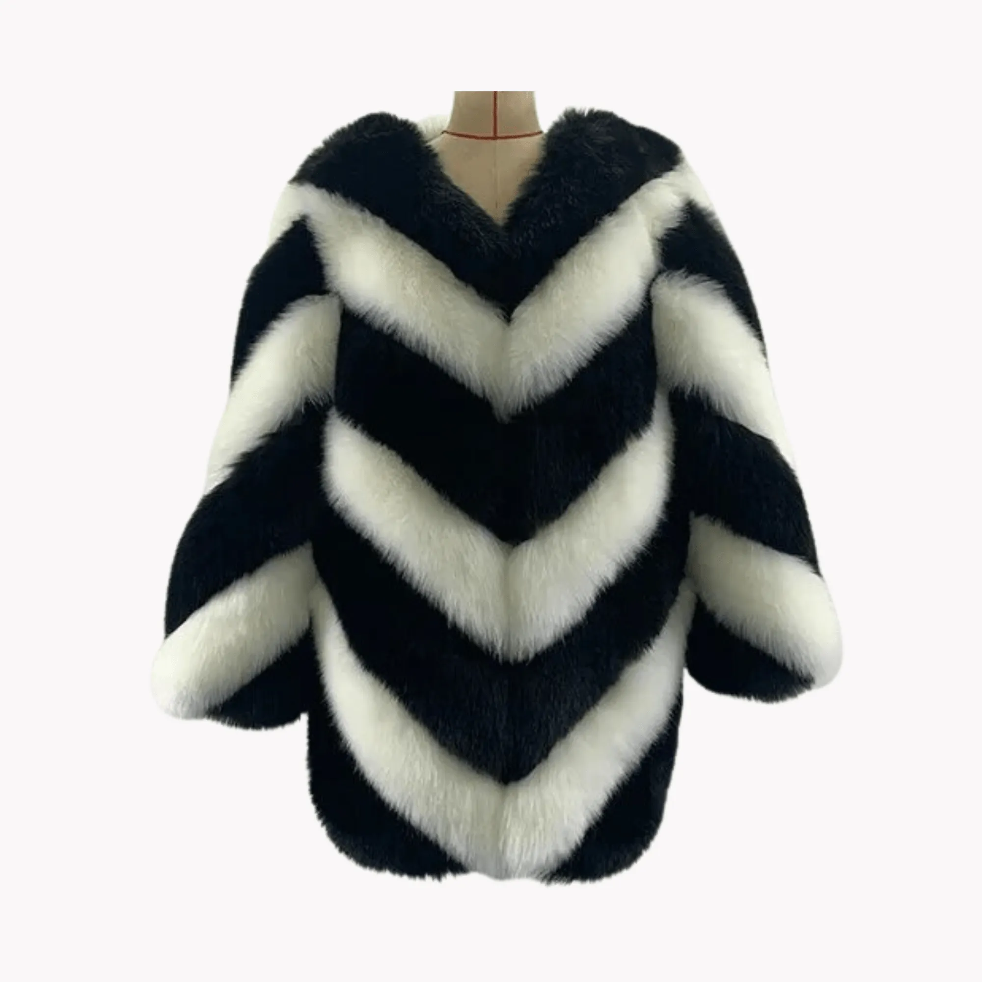 Pre Order:  Contrast Faux Fur Coat