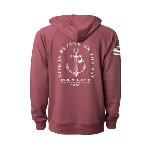 Premium Lightweight Terry Hoodie | Port Wine