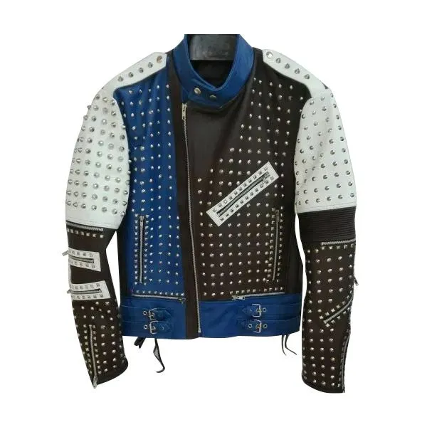 Premium Studded Punk Leather Jacket for Men