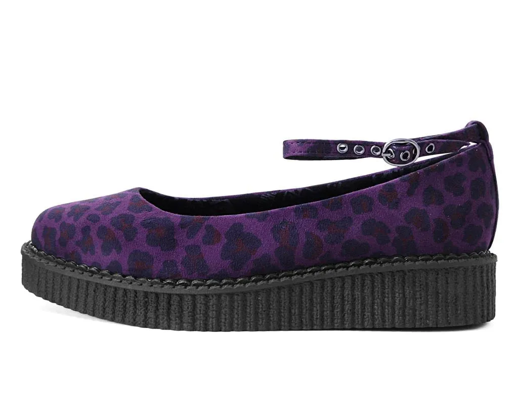 Purple Leopard Pointed Ballet Creeper