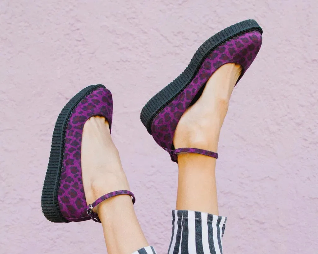 Purple Leopard Pointed Ballet Creeper