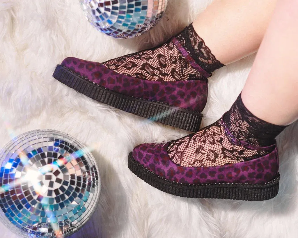 Purple Leopard Pointed Ballet Creeper