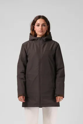 Quilted Rain Coat - Turkish Coffee