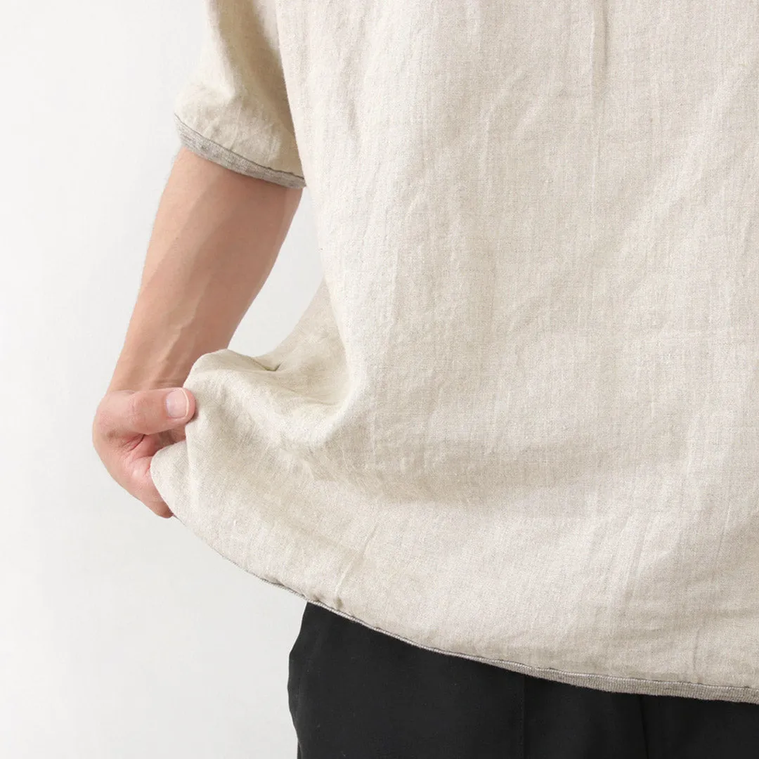 RE MADE IN TOKYO JAPAN / French Linen Henley Neck T-Shirt