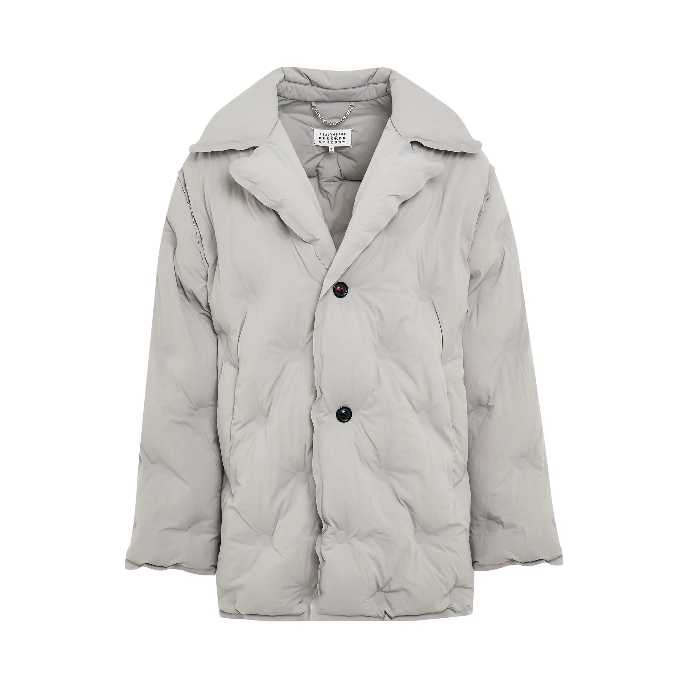 Recycled Nylon Padded Coat in Pearl Grey