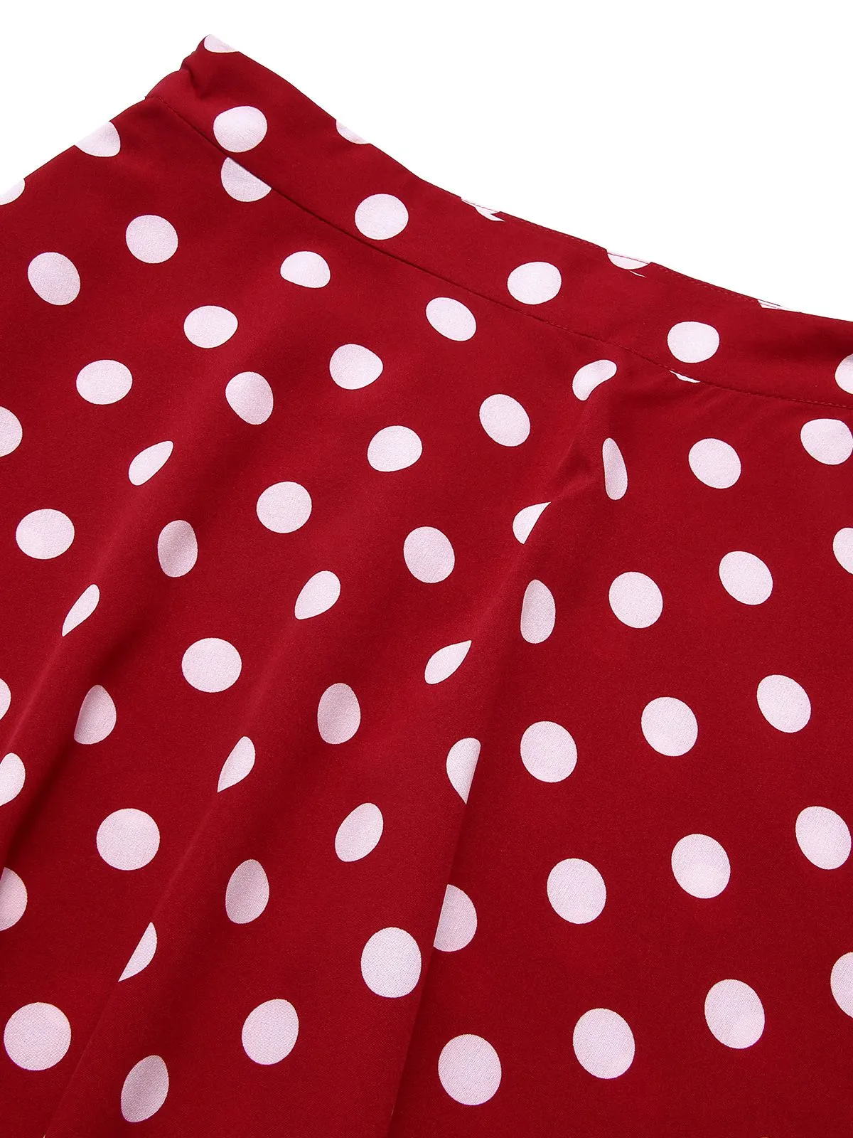 Red 1950s Polka Dot Swing Skirt