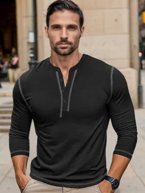 Regular Fit Cotton Henley Shirt