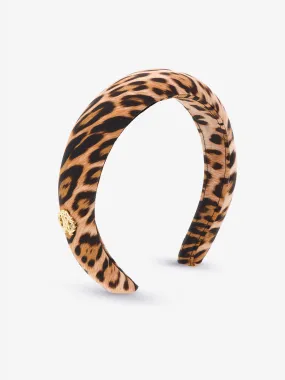 Roberto Cavalli Girls Leopard Heritage Headband Brown