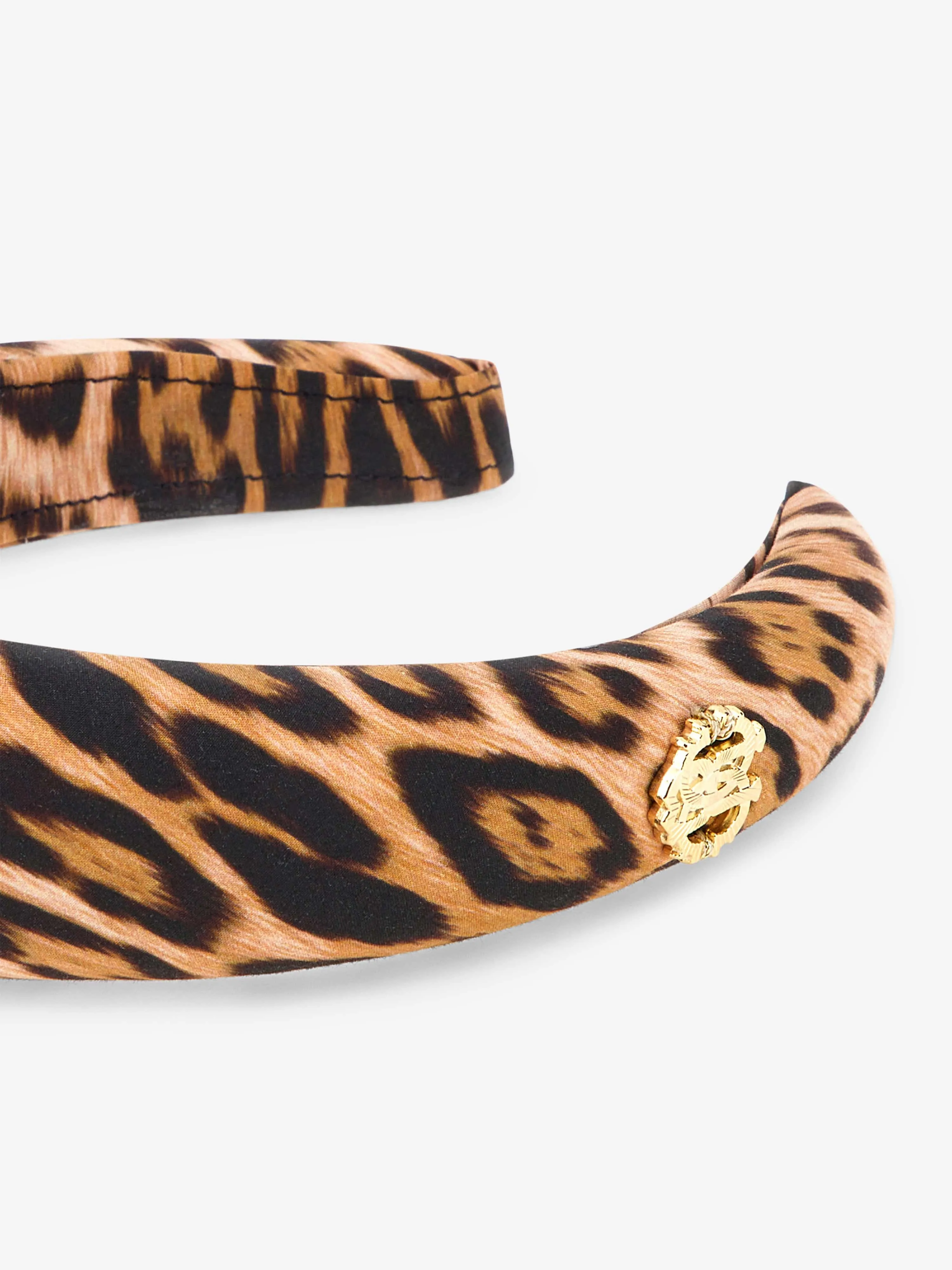 Roberto Cavalli Girls Leopard Heritage Headband Brown