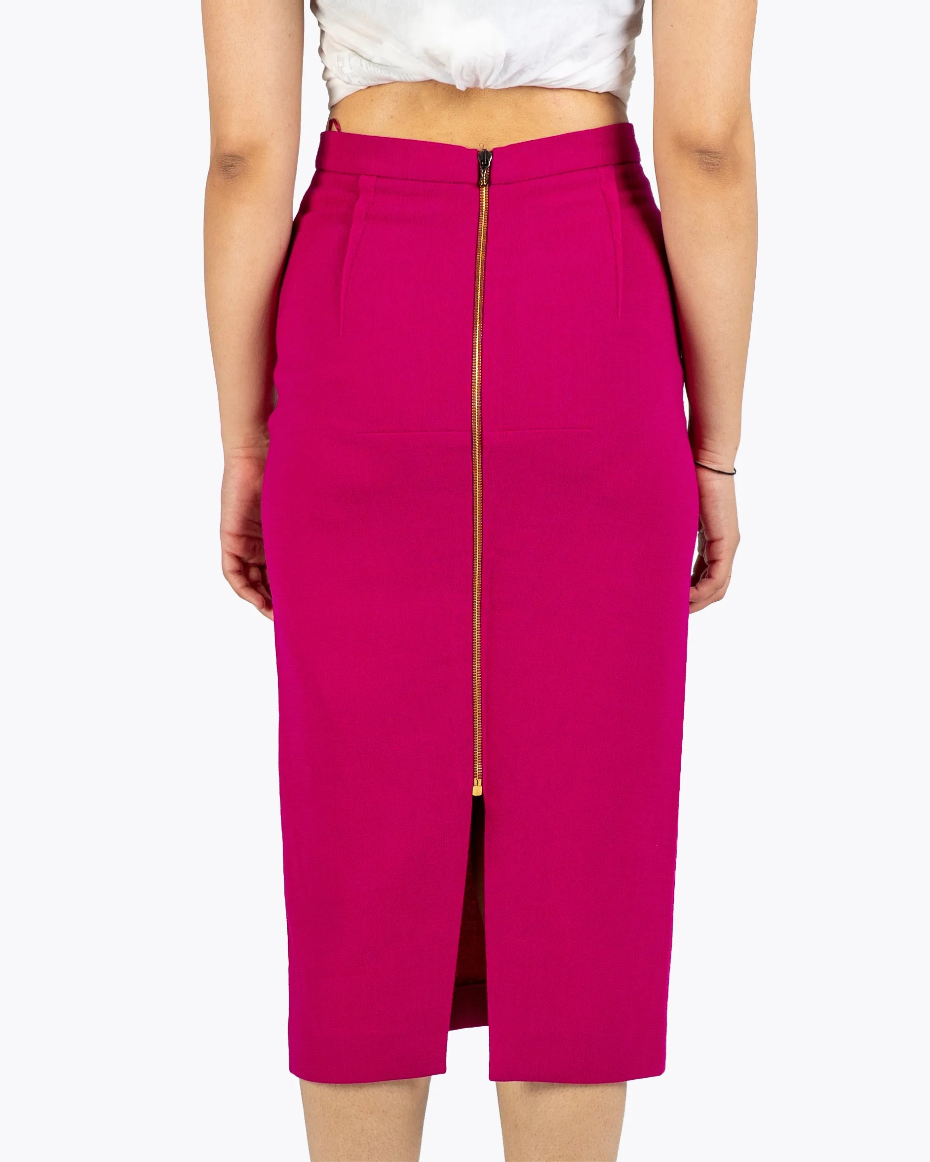 Roland Mouret Arreton Wool Crepe Pencil Skirt In Pink