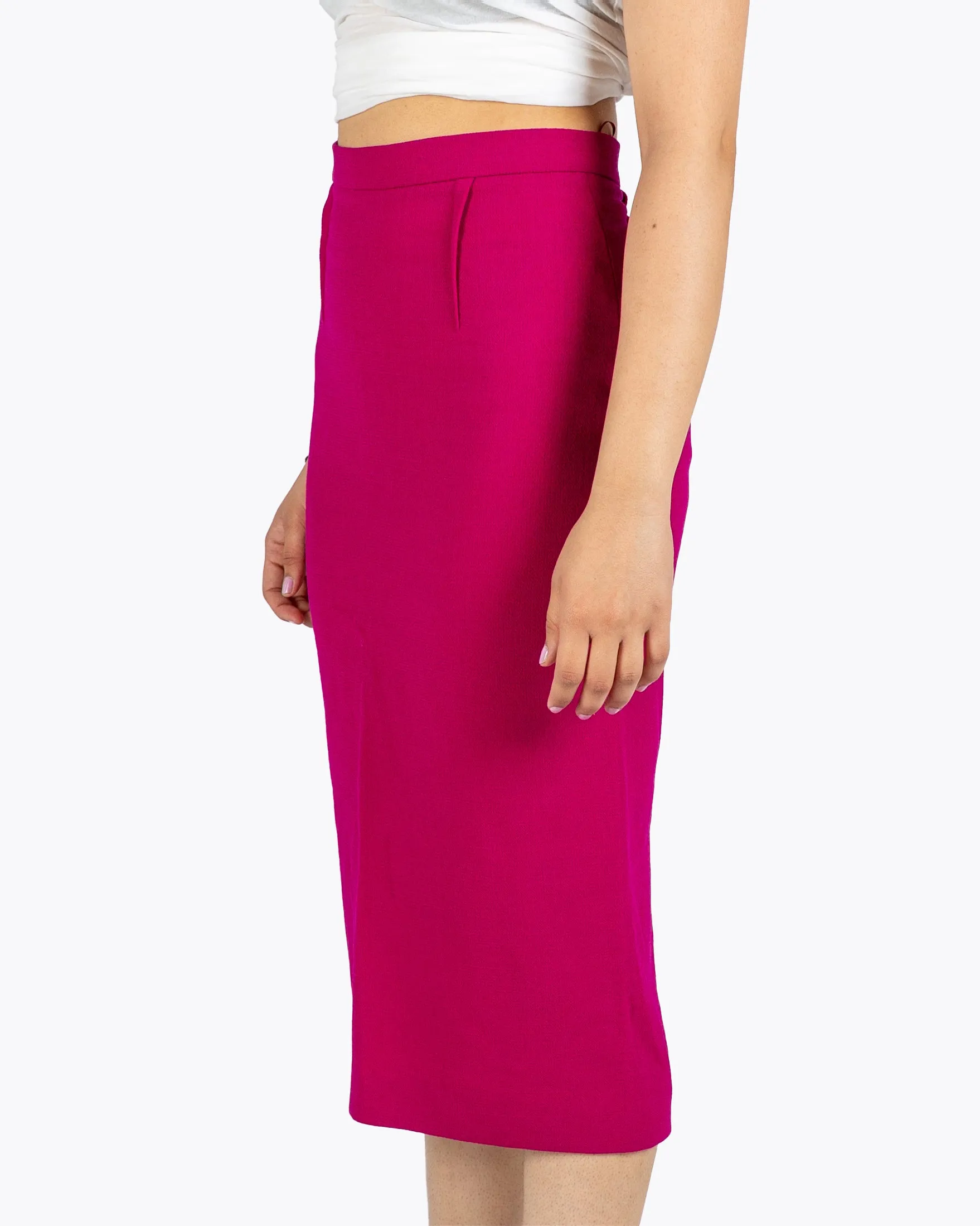 Roland Mouret Arreton Wool Crepe Pencil Skirt In Pink