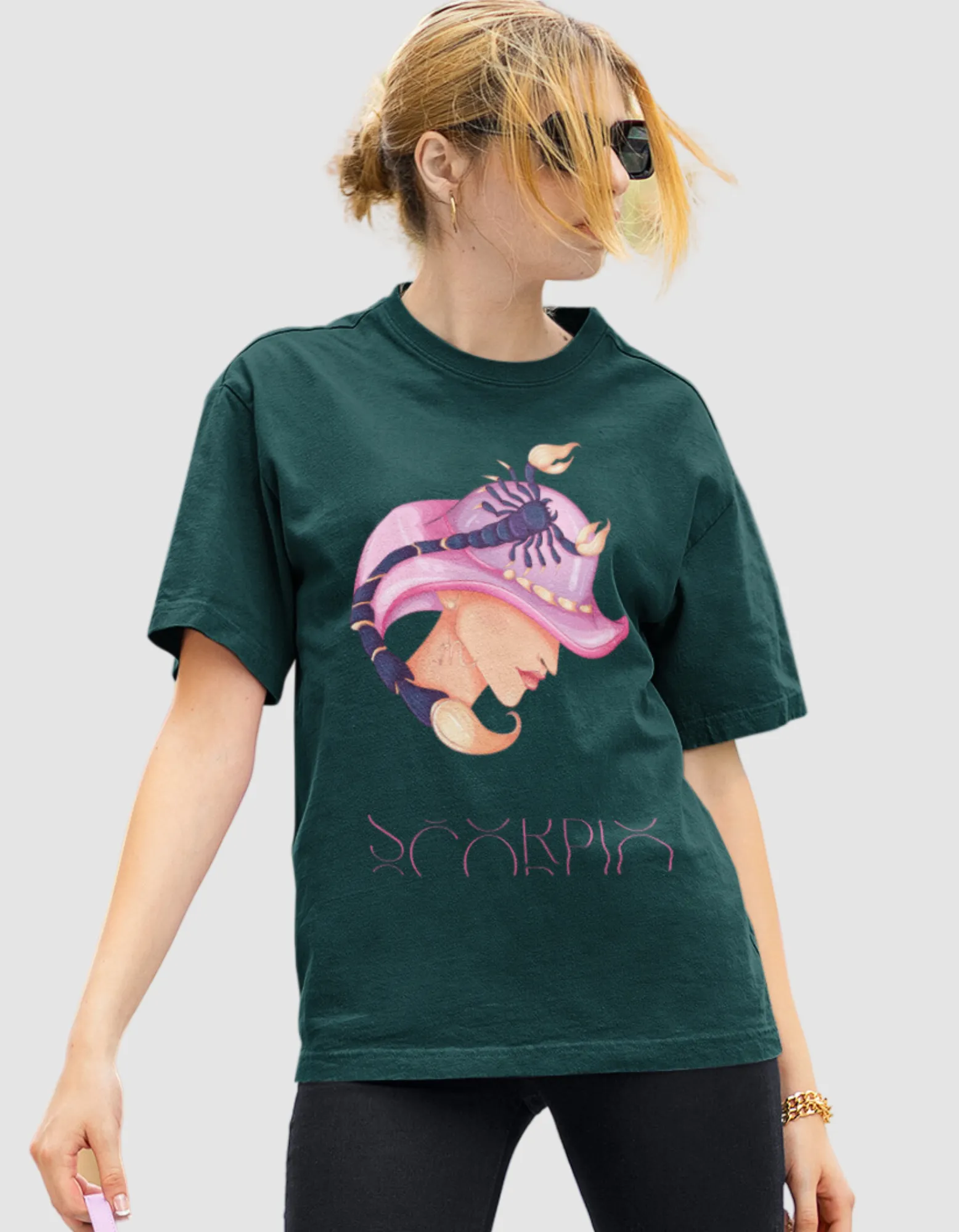 Scorpio Zodiac Graphic Printed Oversized T-Shirt For Women