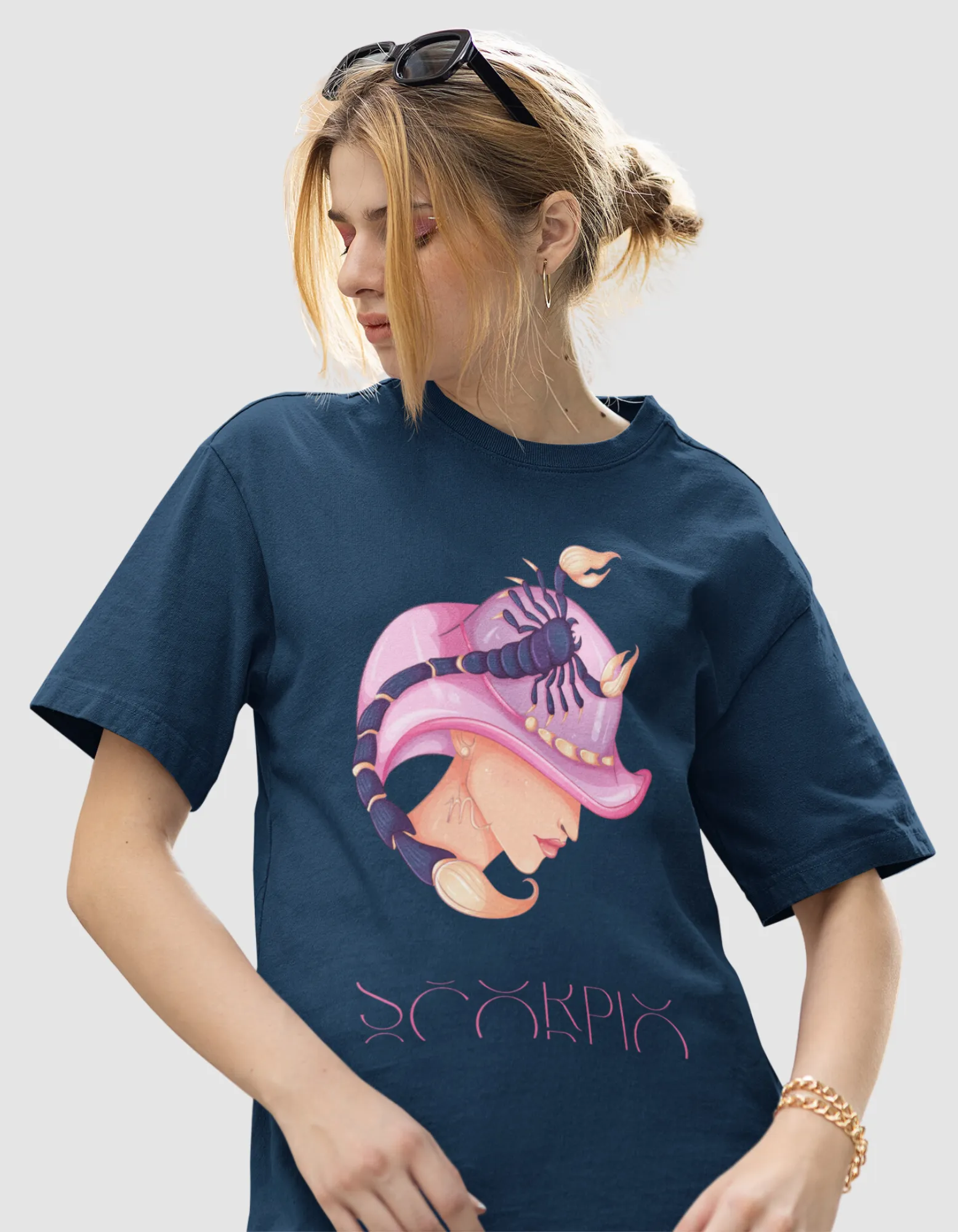 Scorpio Zodiac Graphic Printed Oversized T-Shirt For Women