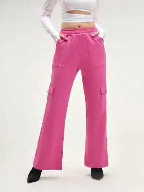 Seoul Pink Wide Cargo Joggers