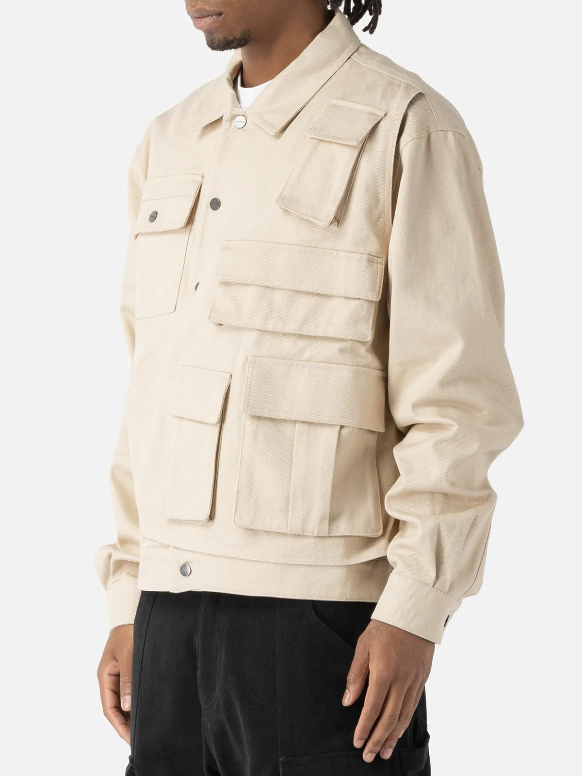 Single Vest Layered Utility Shirt