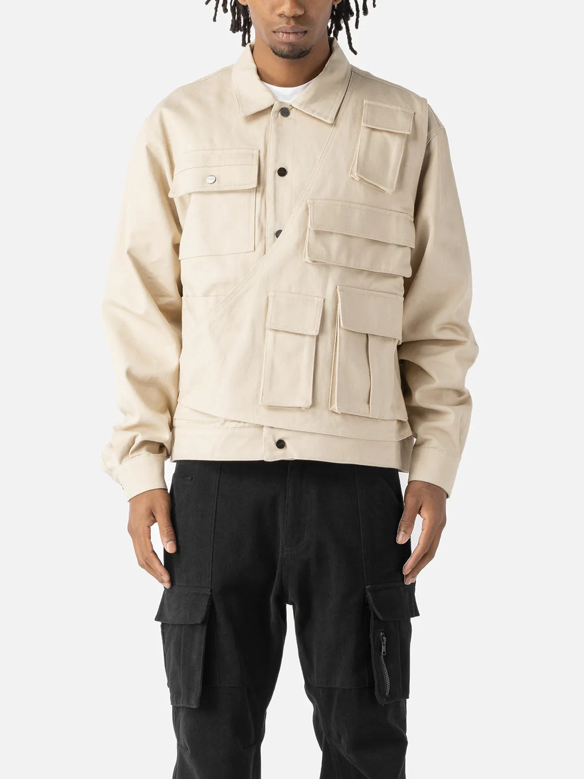 Single Vest Layered Utility Shirt