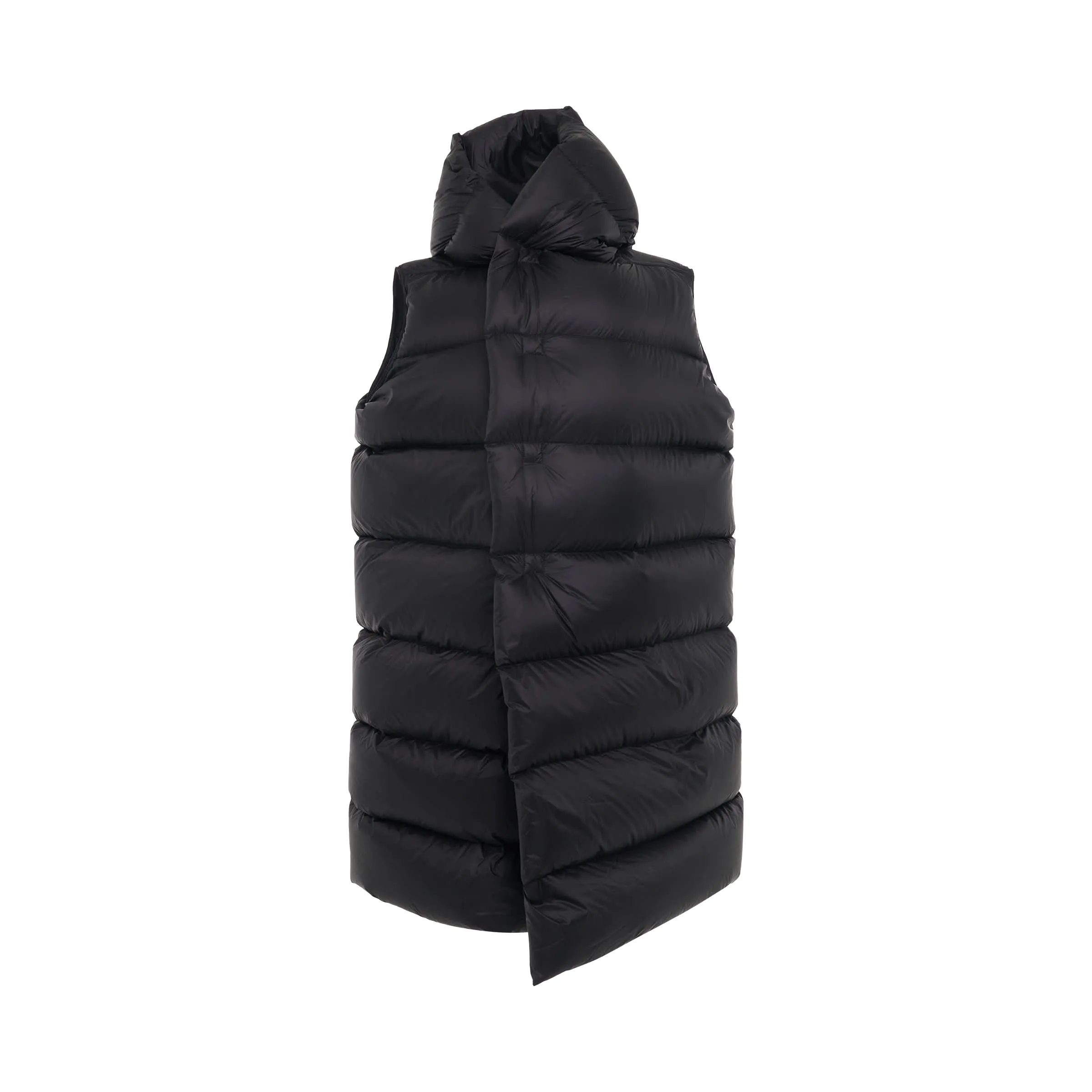 Sleeveless Down Coat in Black