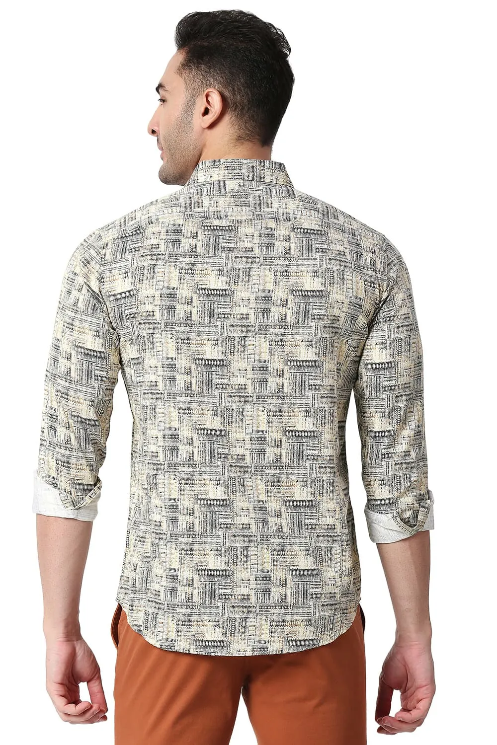 Slim Fit Cotton Satin Digital Printed Shirt