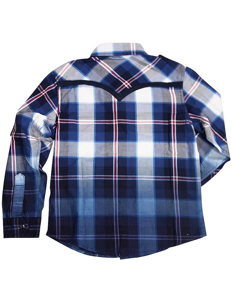 Smash Boys Sizes 4 - 14 Western Style Long Sleeve Button or Snap Down Shirt Top, 32947