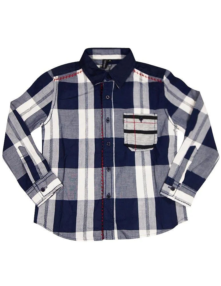 Smash Boys Sizes 4 - 14 Western Style Long Sleeve Button or Snap Down Shirt Top, 32947