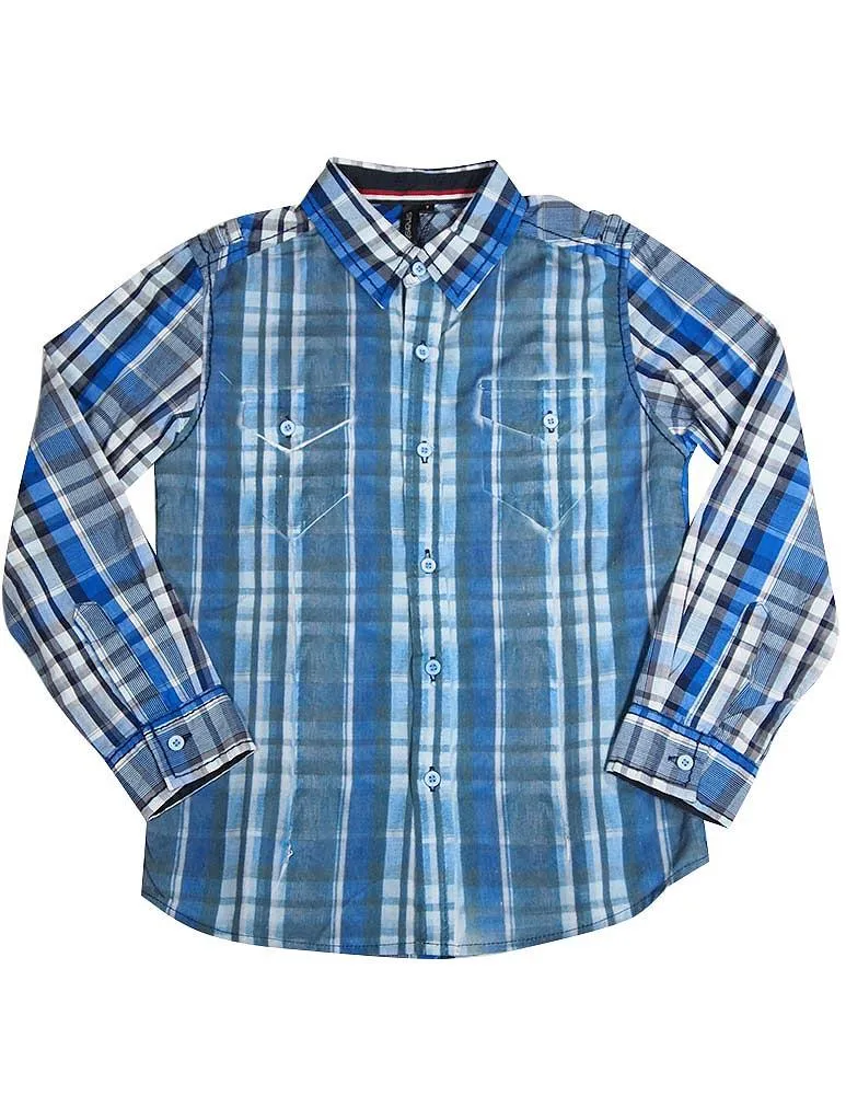 Smash Boys Sizes 4 - 14 Western Style Long Sleeve Button / Snap Down Shirt Top, 35893