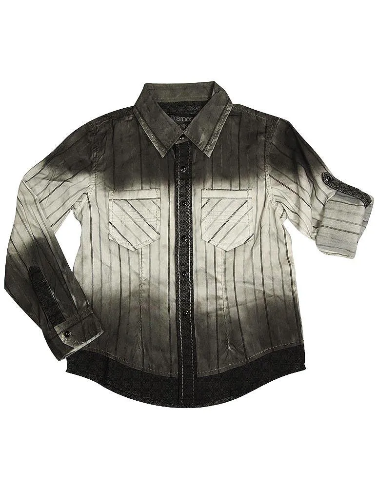 Smash Boys Sizes 4 - 14 Western Style Long Sleeve Button / Snap Down Shirt Top, 35893