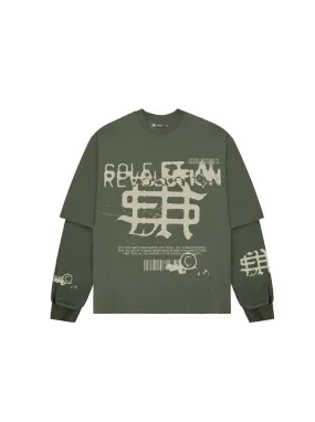 Sole et. Al Revølutiøn Double Layer Long Sleeve Tee : Military Green / Sand