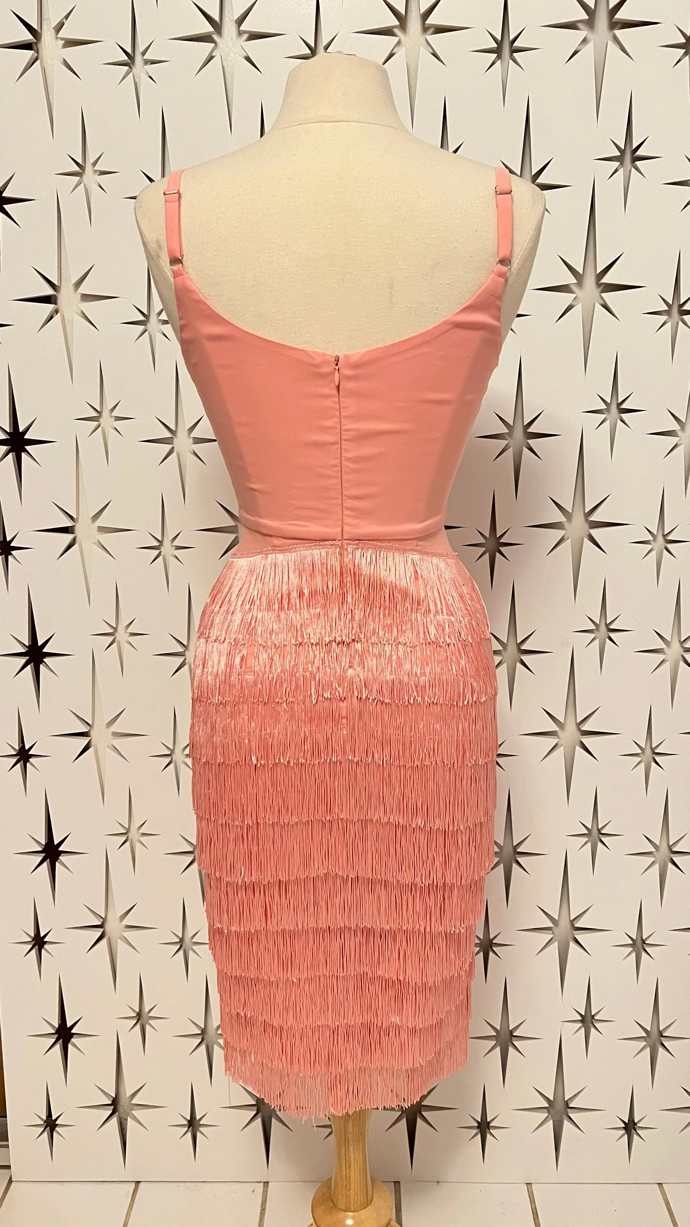 Some Like It Hot Fringe Dress in Pink