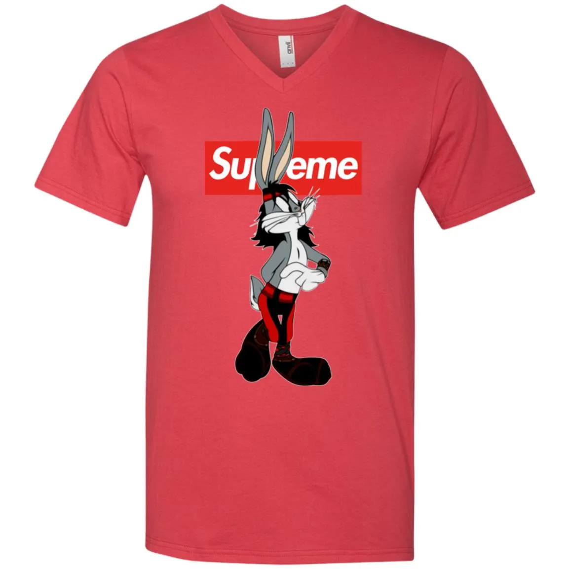 Supreme Rabbit T-shirt Men V-Neck T-Shirt