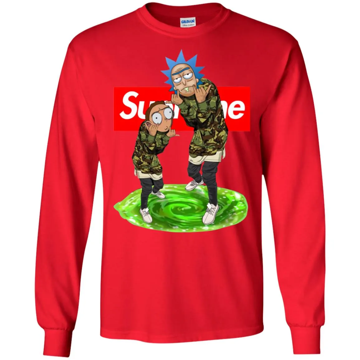 Supreme Rick And Morty Best T-shirt Men Long Sleeve Shirt