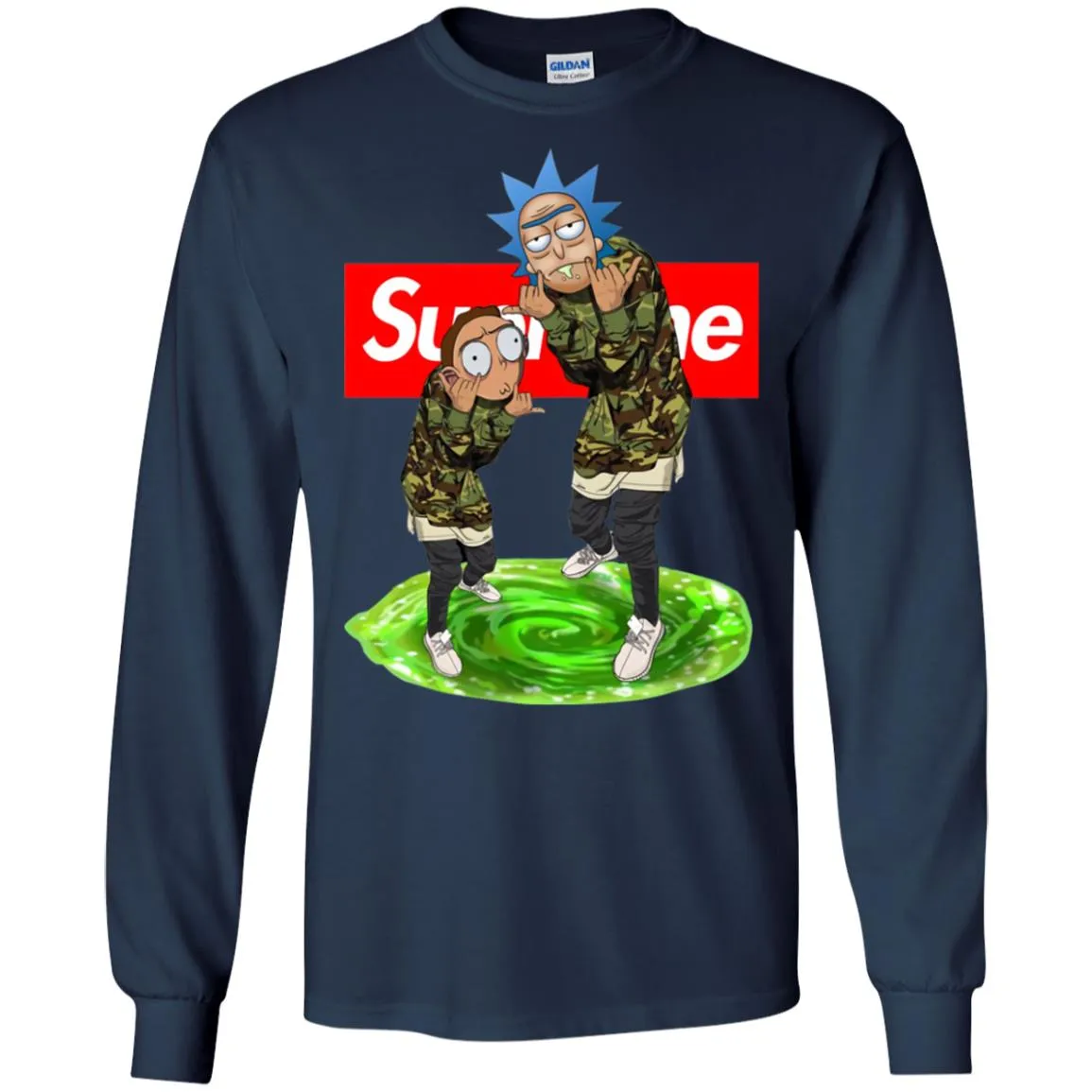 Supreme Rick And Morty Best T-shirt Men Long Sleeve Shirt