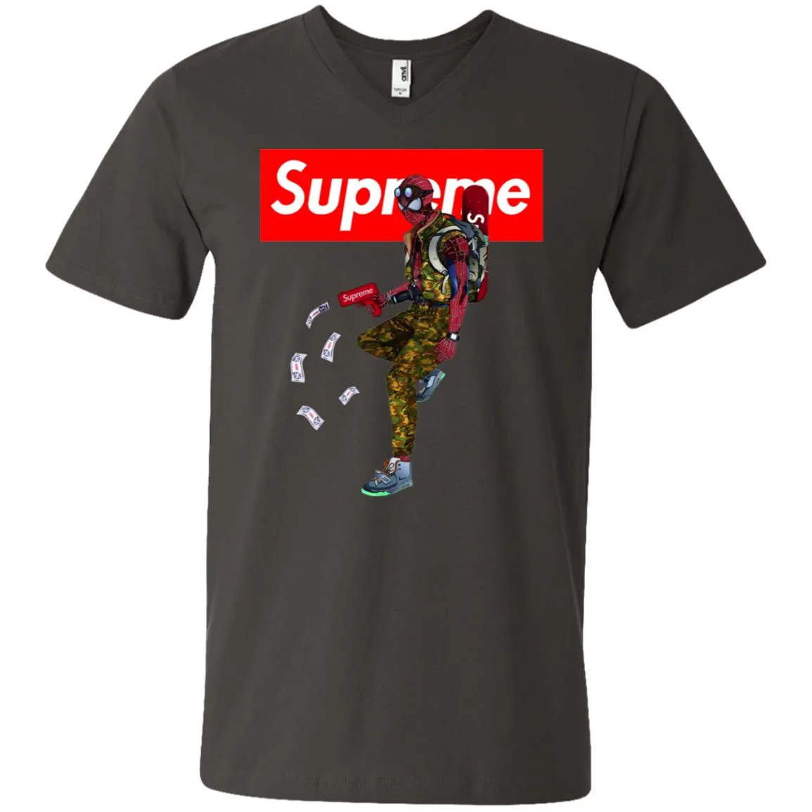 Supreme Spider Man Best T-shirt Men V-Neck T-Shirt