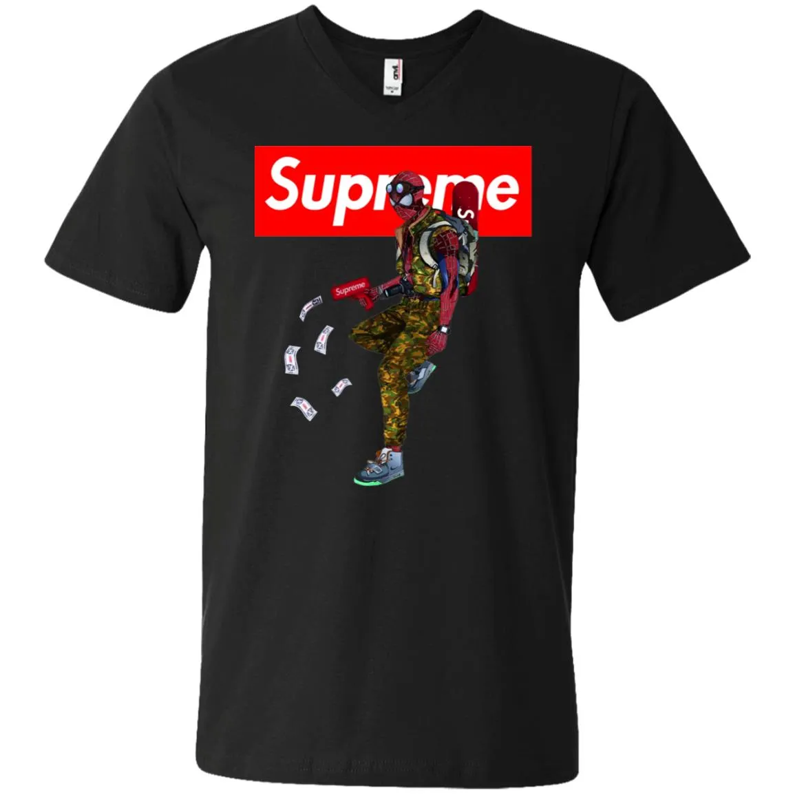 Supreme Spider Man Best T-shirt Men V-Neck T-Shirt