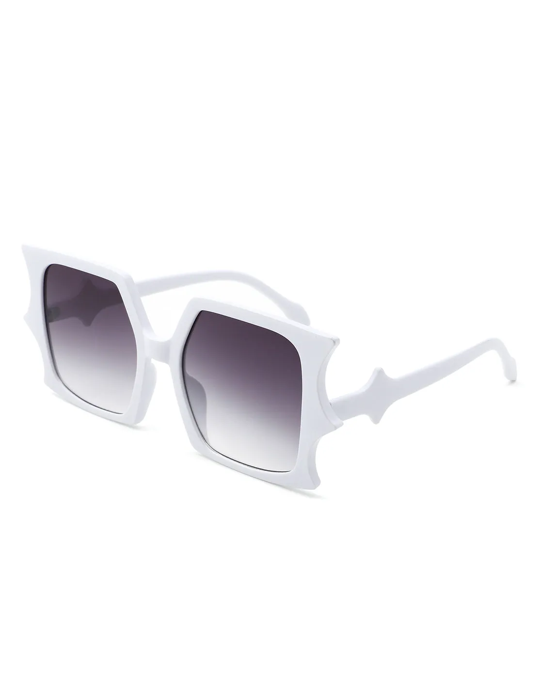 Sylas - Flat Top Irregular Bat Wing Square Sunglasses