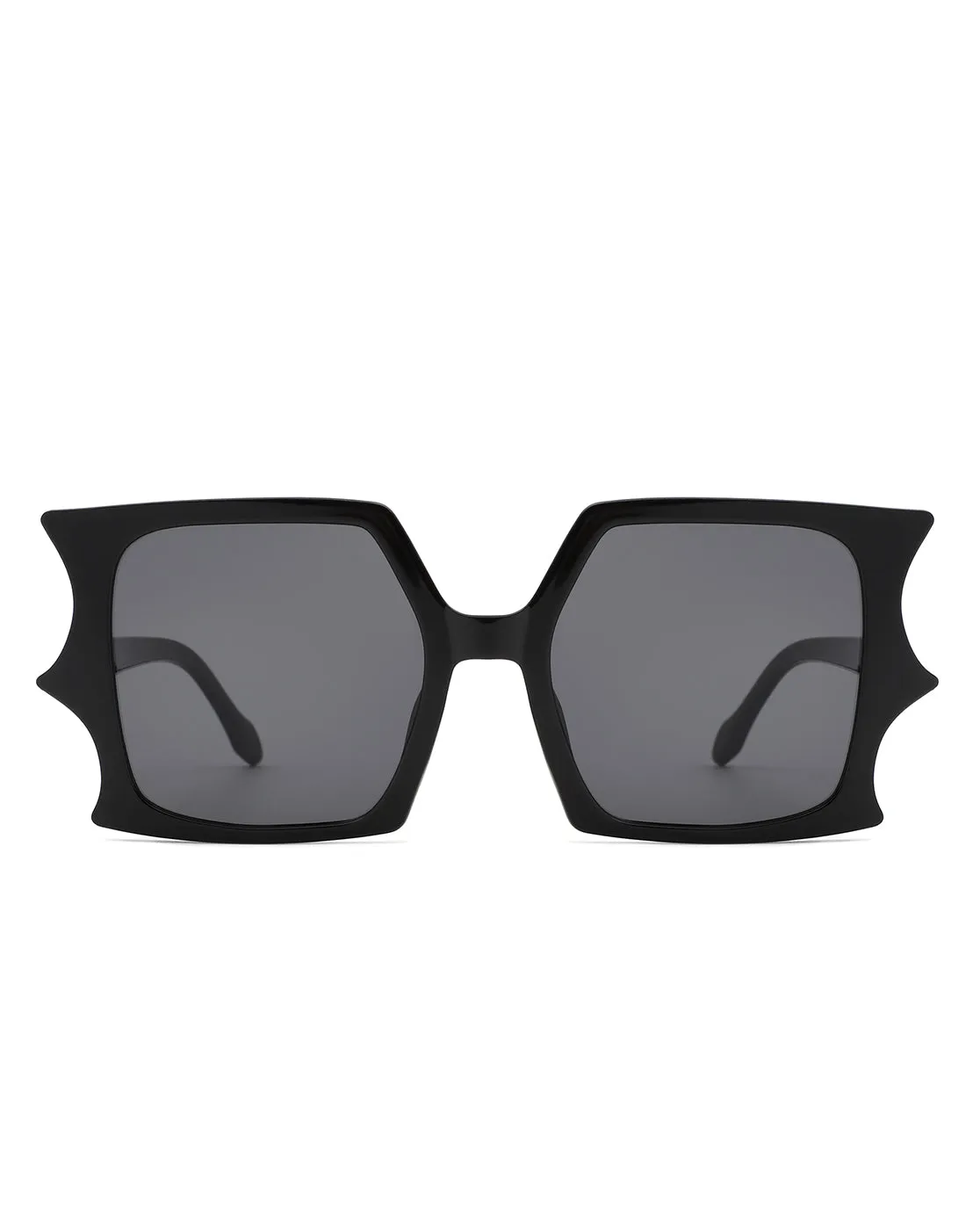 Sylas - Flat Top Irregular Bat Wing Square Sunglasses