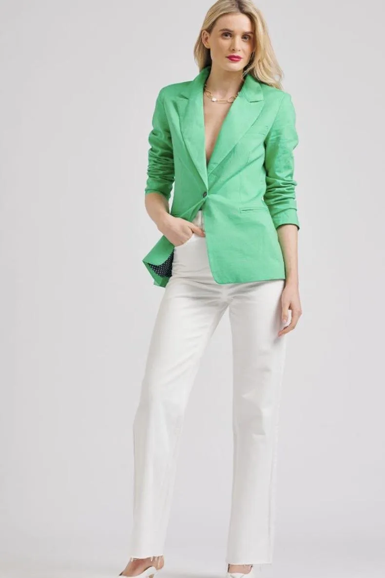 The Blake Linen Blazer | Apple Green