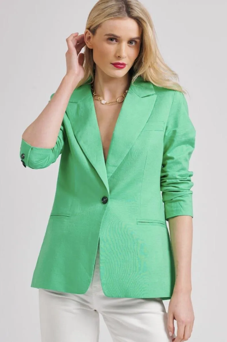 The Blake Linen Blazer | Apple Green