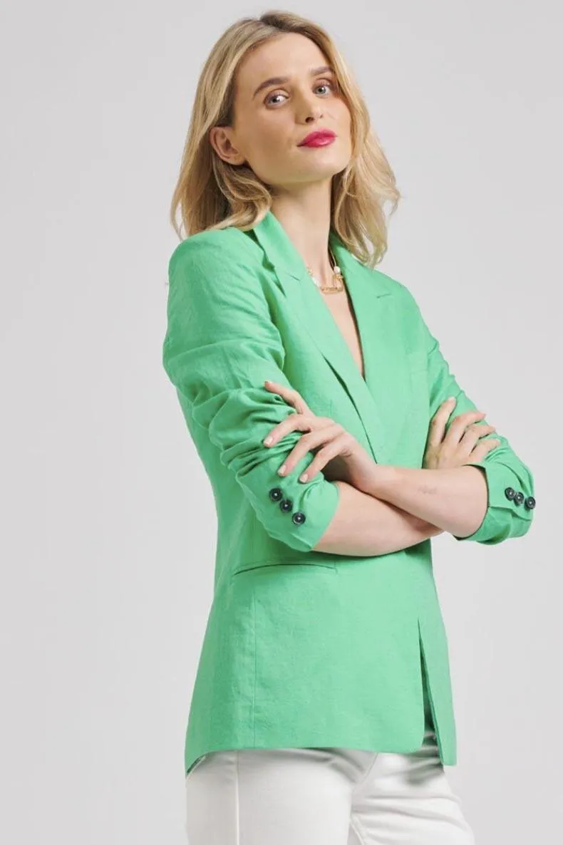 The Blake Linen Blazer | Apple Green