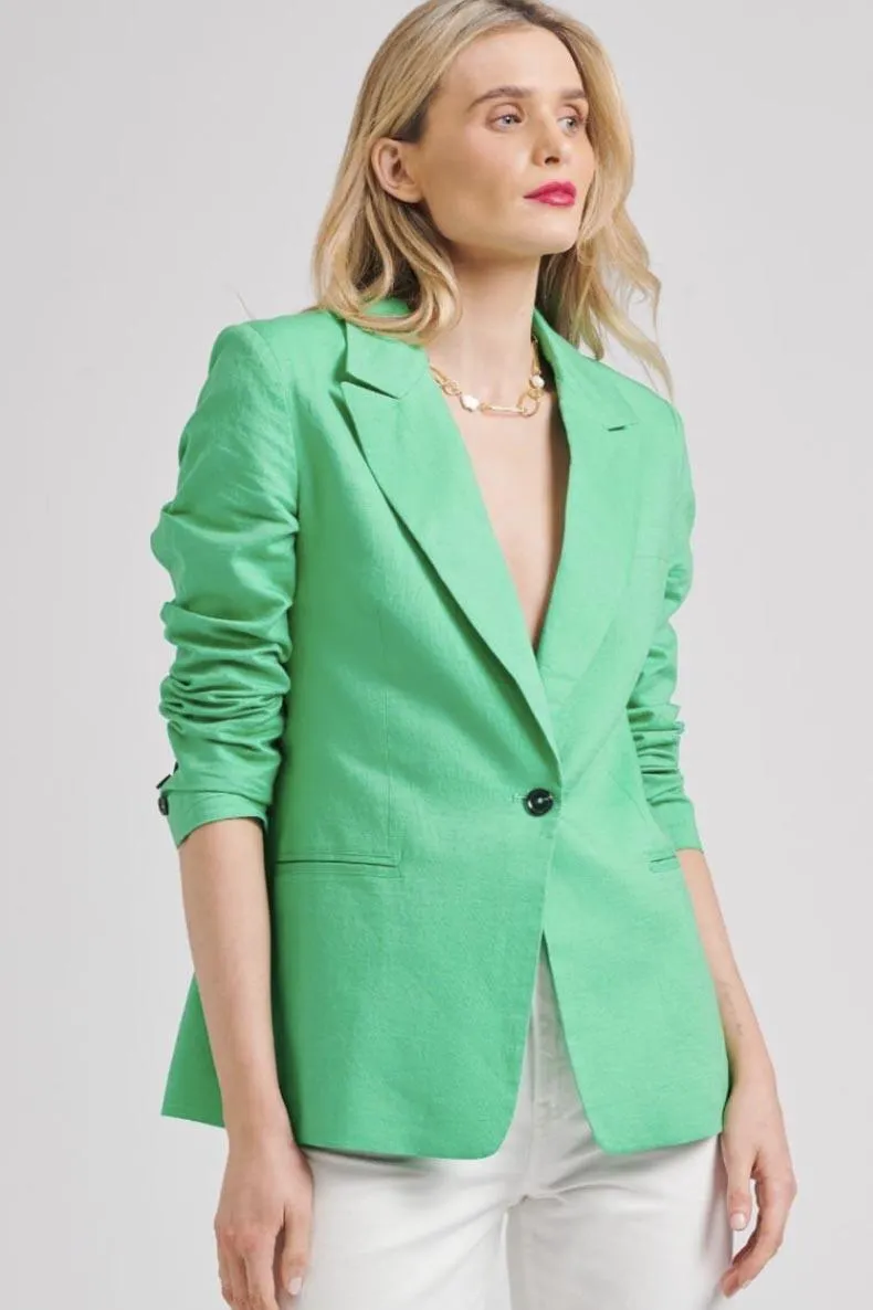 The Blake Linen Blazer | Apple Green