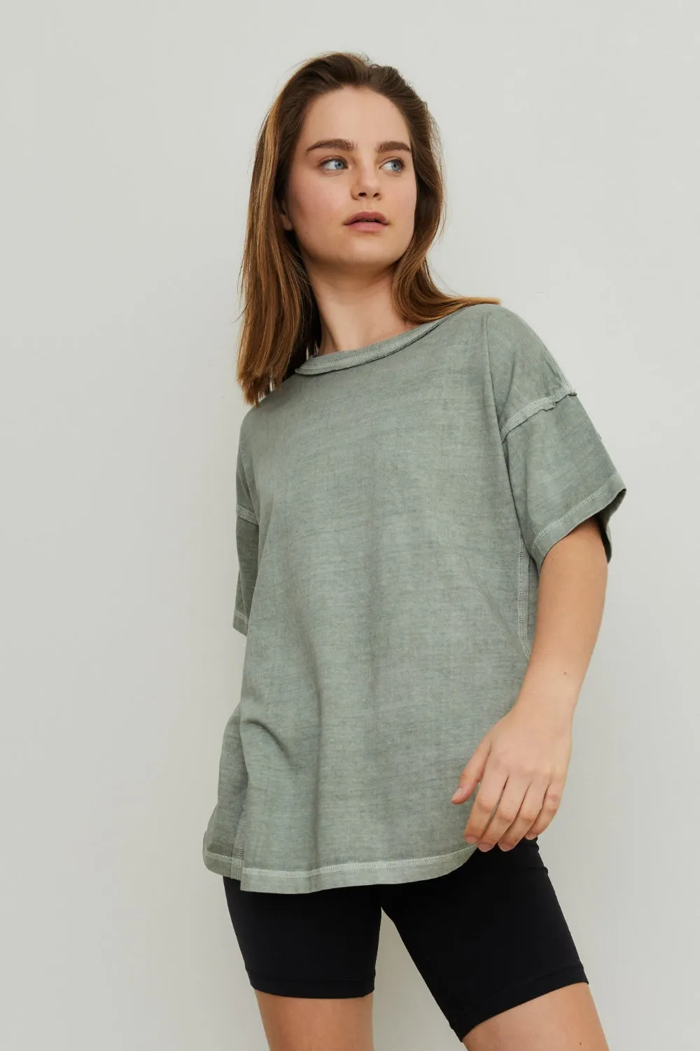 THE BLANK LAB Exposed Seam Short Sleeve T-Shirt