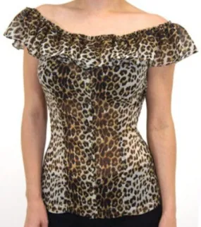 The CARMEN Off Shoulder Top - LEOPARD