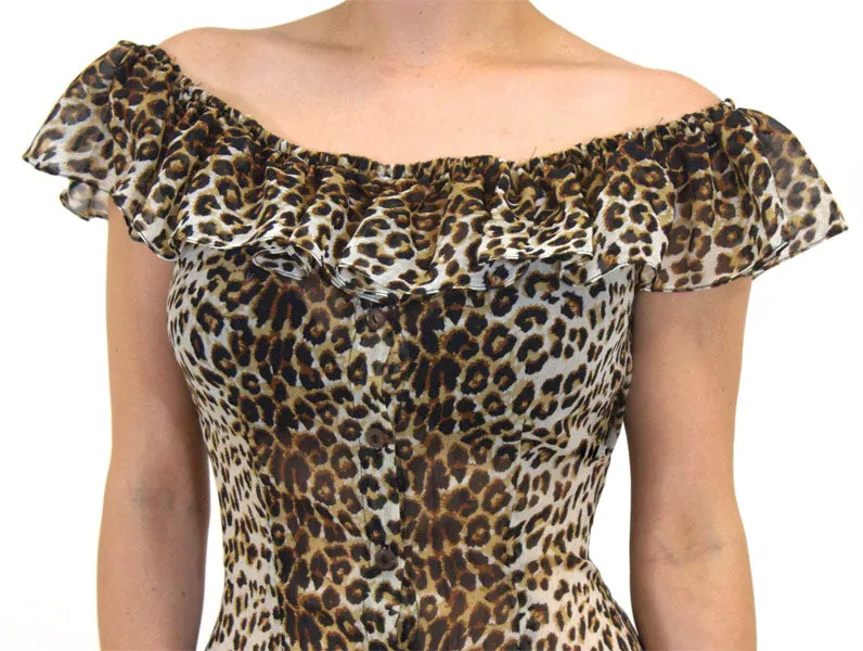 The CARMEN Off Shoulder Top - LEOPARD