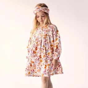 The Katy Long Sleeve Floral Dress - Cream - KIDS